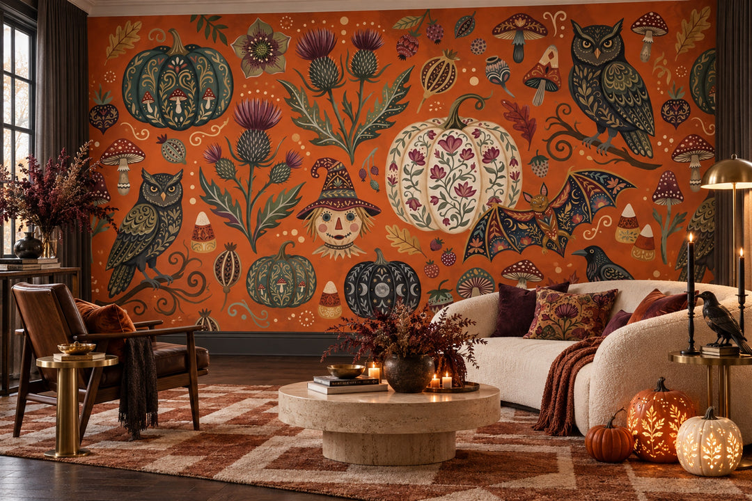 orange owls custom self adhesive wallpaper mural living room removable non woven vinyl