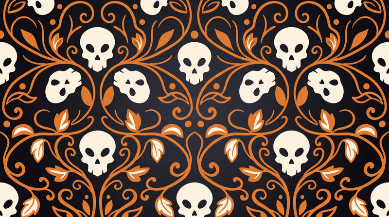 orange skulls custom peel and stick wallpaper mural home removable non woven vinyl sm
