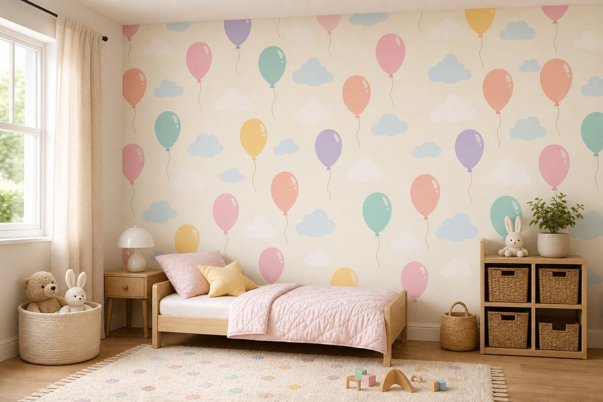 Pastel Balloon Wallpaper Mural product view