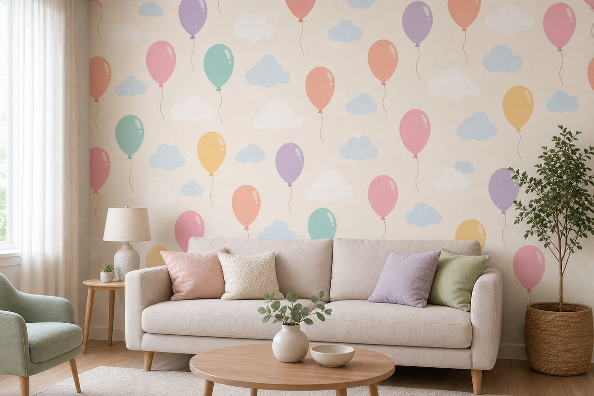 Pastel Balloon Wallpaper Mural product view
