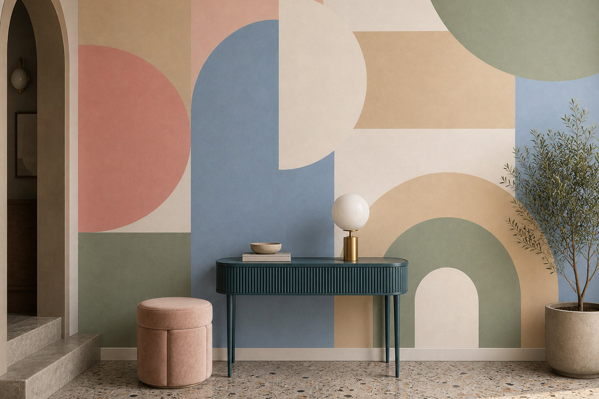 Pastel Block Wallpaper Mural product view