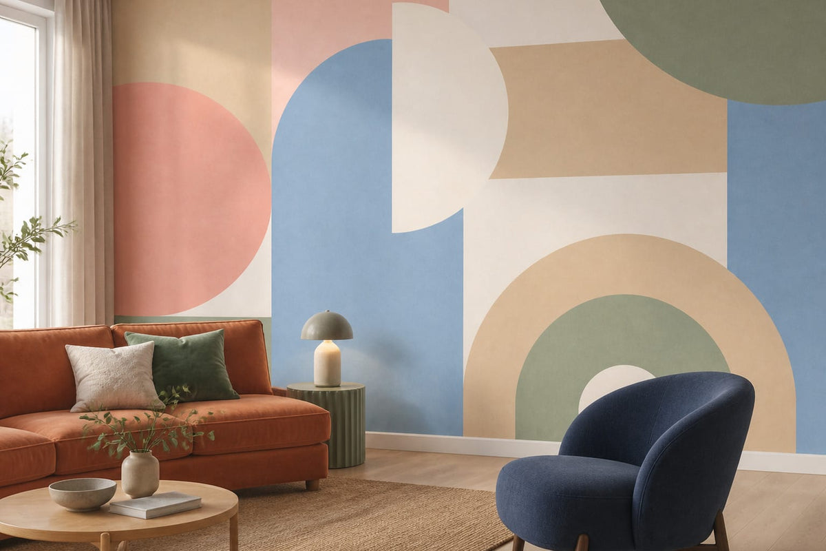 Pastel Block Wallpaper Mural product view
