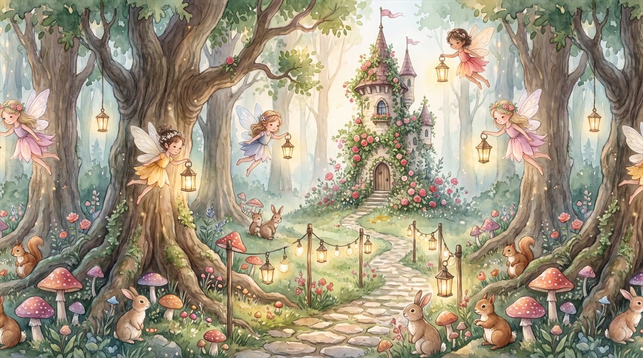 Fairy Castle Woodland Wallpaper Mural