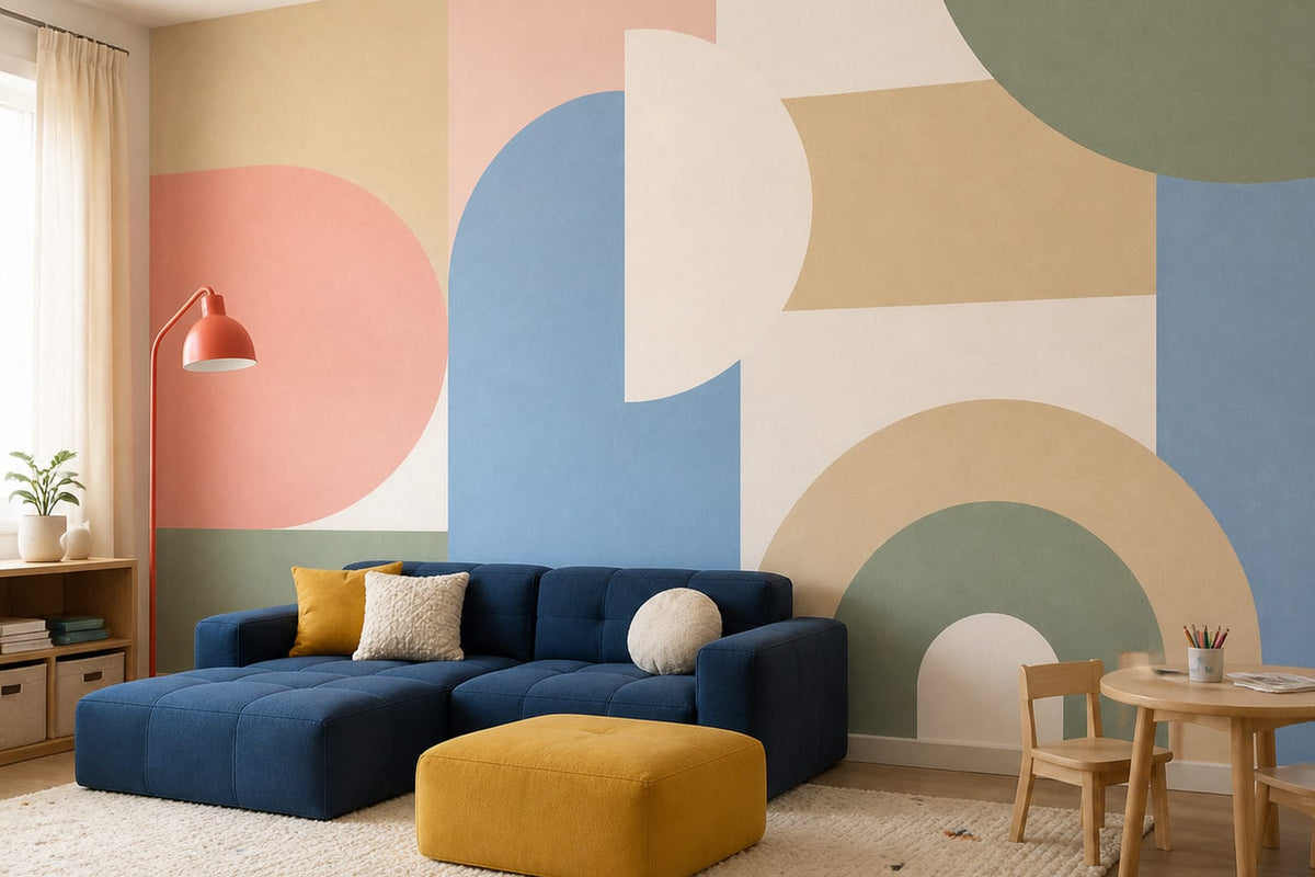 Pastel Block Wallpaper Mural product view