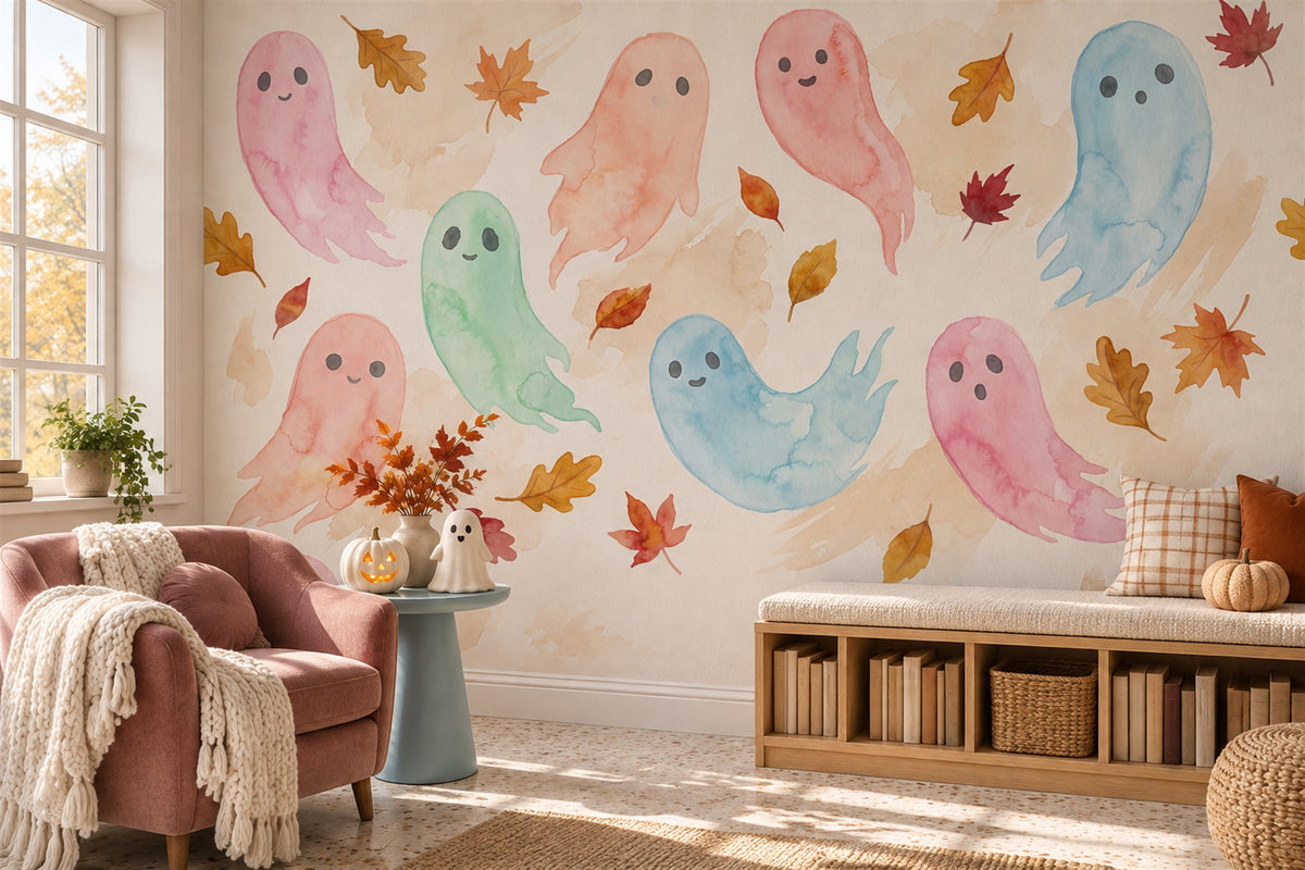 pastel ghosts custom self adhesive wallpaper mural study removable non woven vinyl