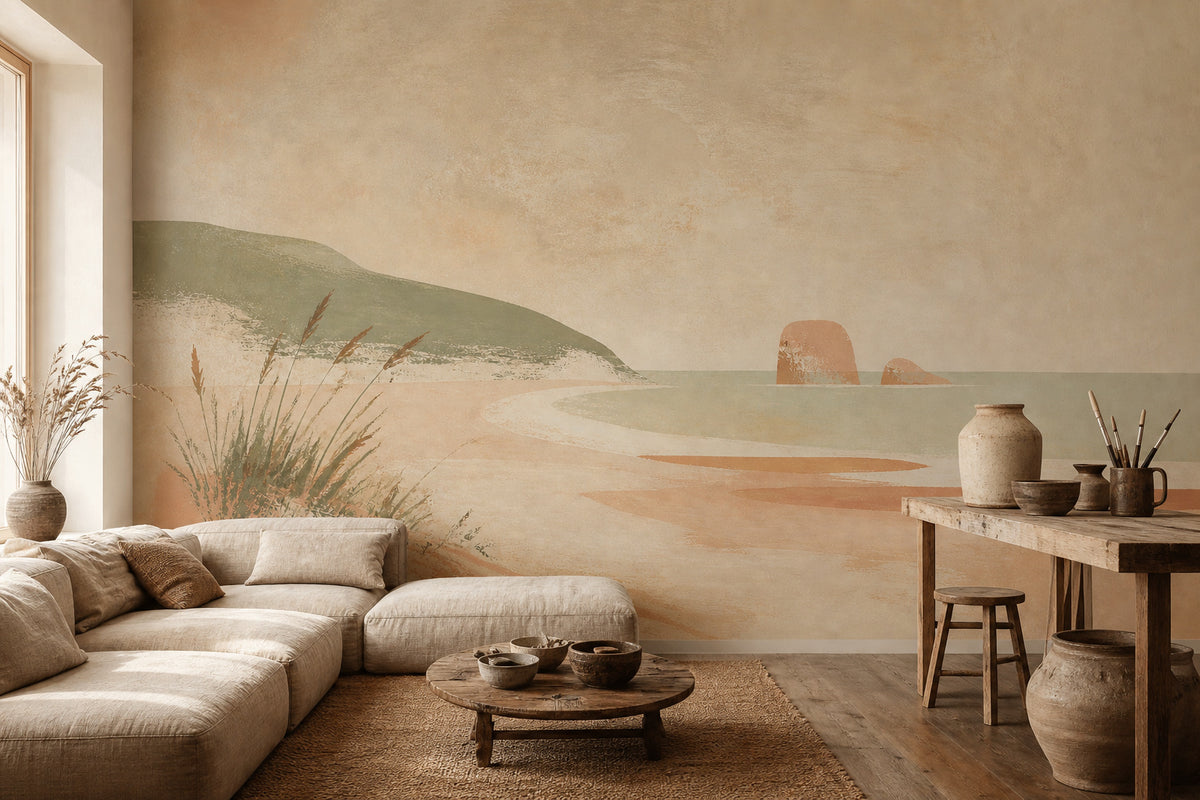 Peach Beach Wallpaper Mural product view