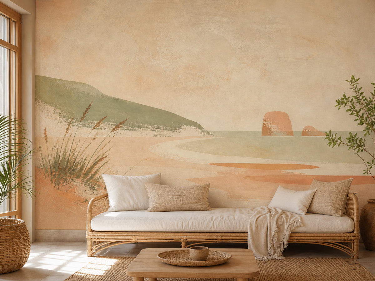 Peach Beach Wallpaper Mural product view