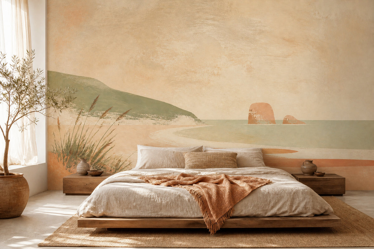 Peach Beach Wallpaper Mural product view
