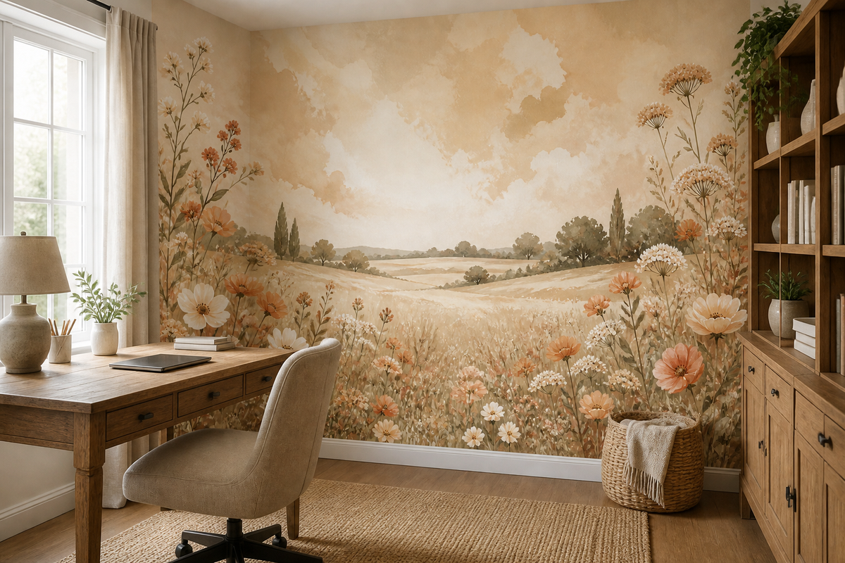 Peach Design Wallpaper Mural product view