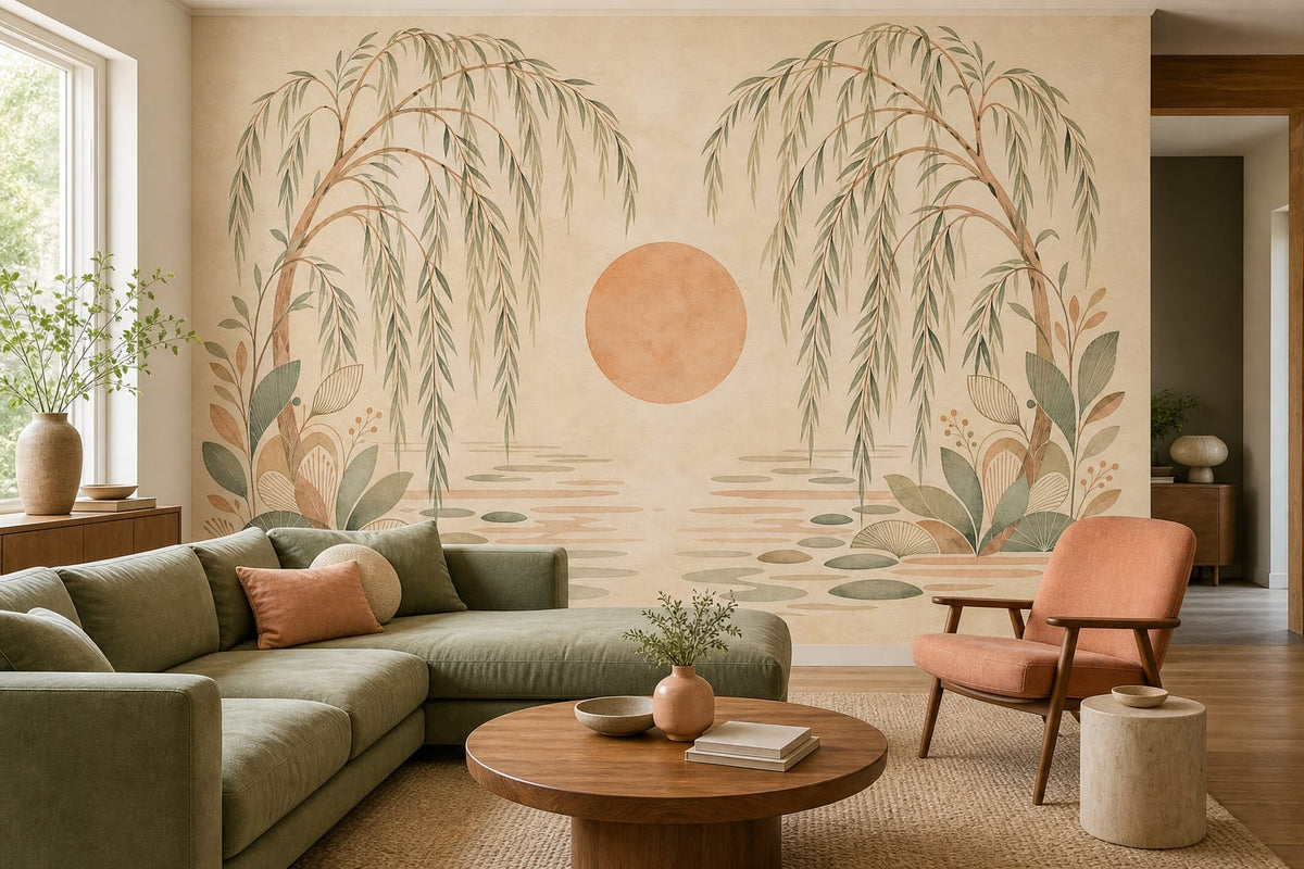 Peach Willow Mid Wallpaper Mural product view