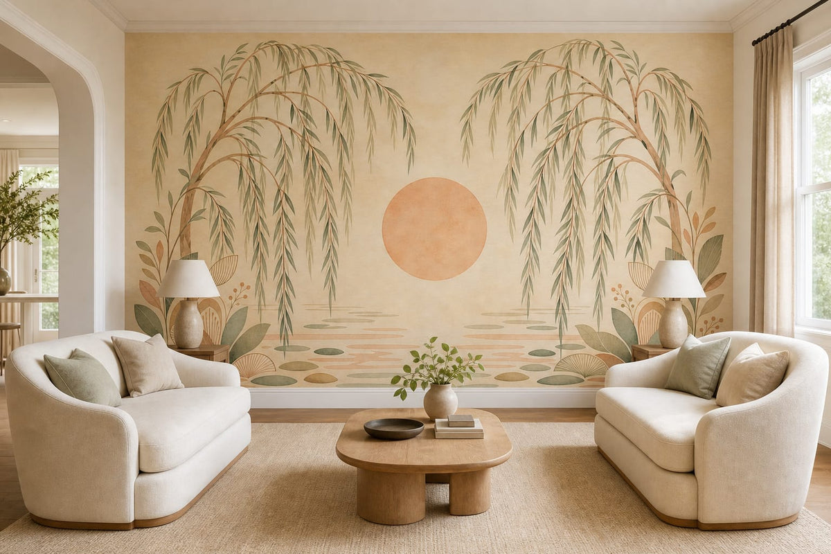 Peach Willow Mid Wallpaper Mural product view