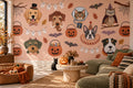 Pink Pets Halloween Wallpaper Mural