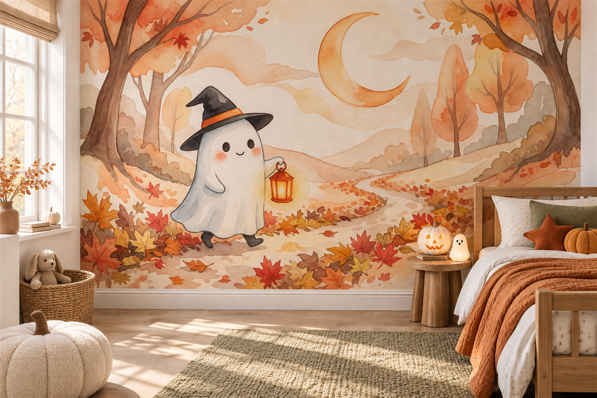 peach ghost wallpaper mural kids room custom removable non woven vinyl self adhesive