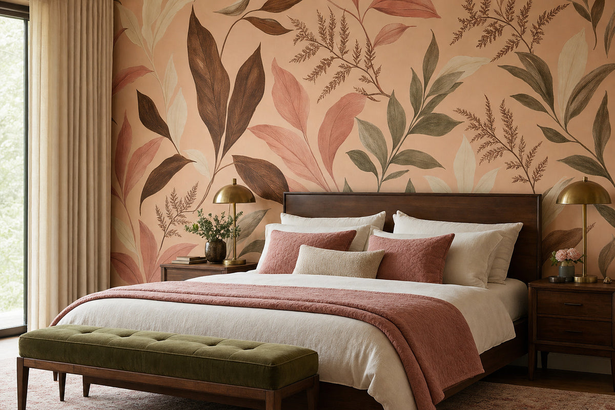 Peach Leaf Wallpaper Mural product view