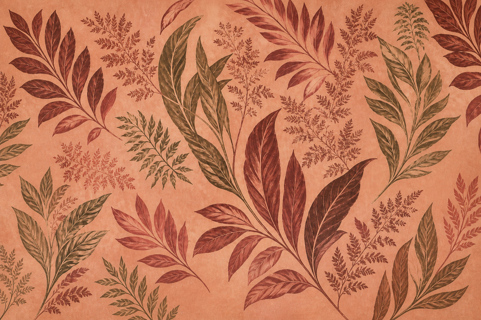 Peach Leaf Wallpaper Mural