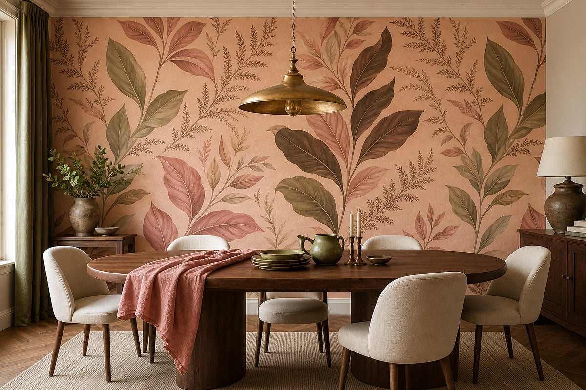 Peach Leaf Wallpaper Mural product view
