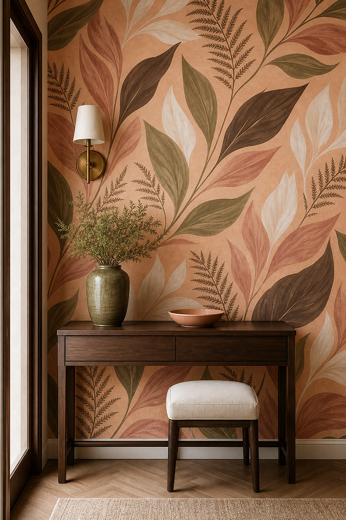 Peach Leaf Wallpaper Mural product view