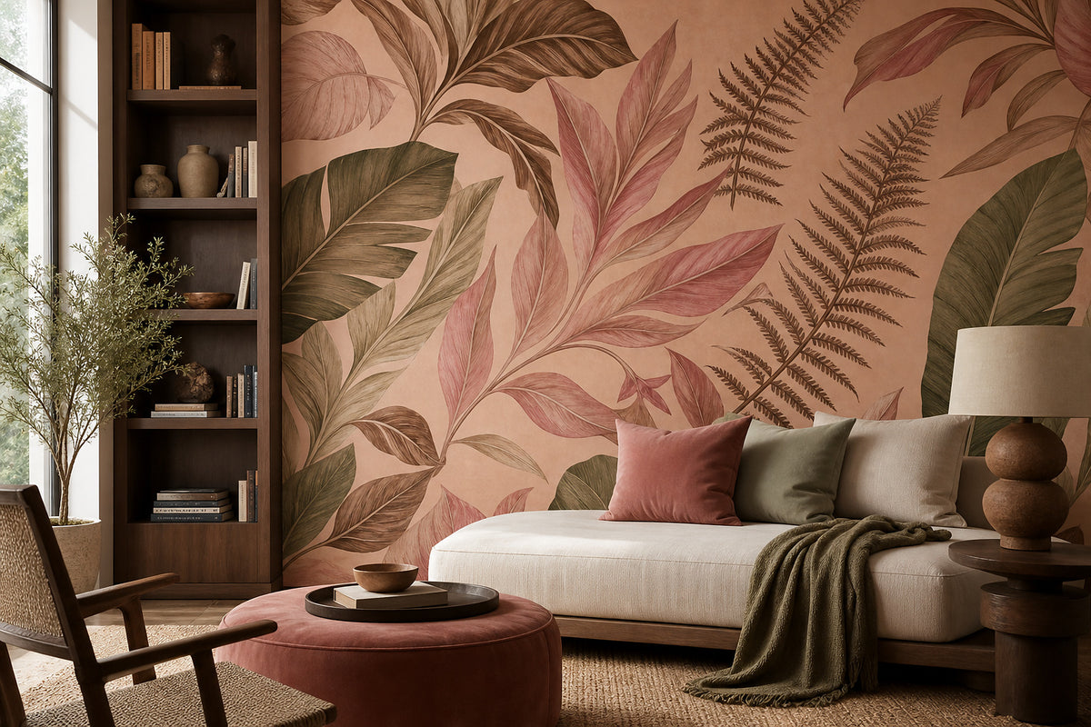 Peach Leaf Wallpaper Mural product view