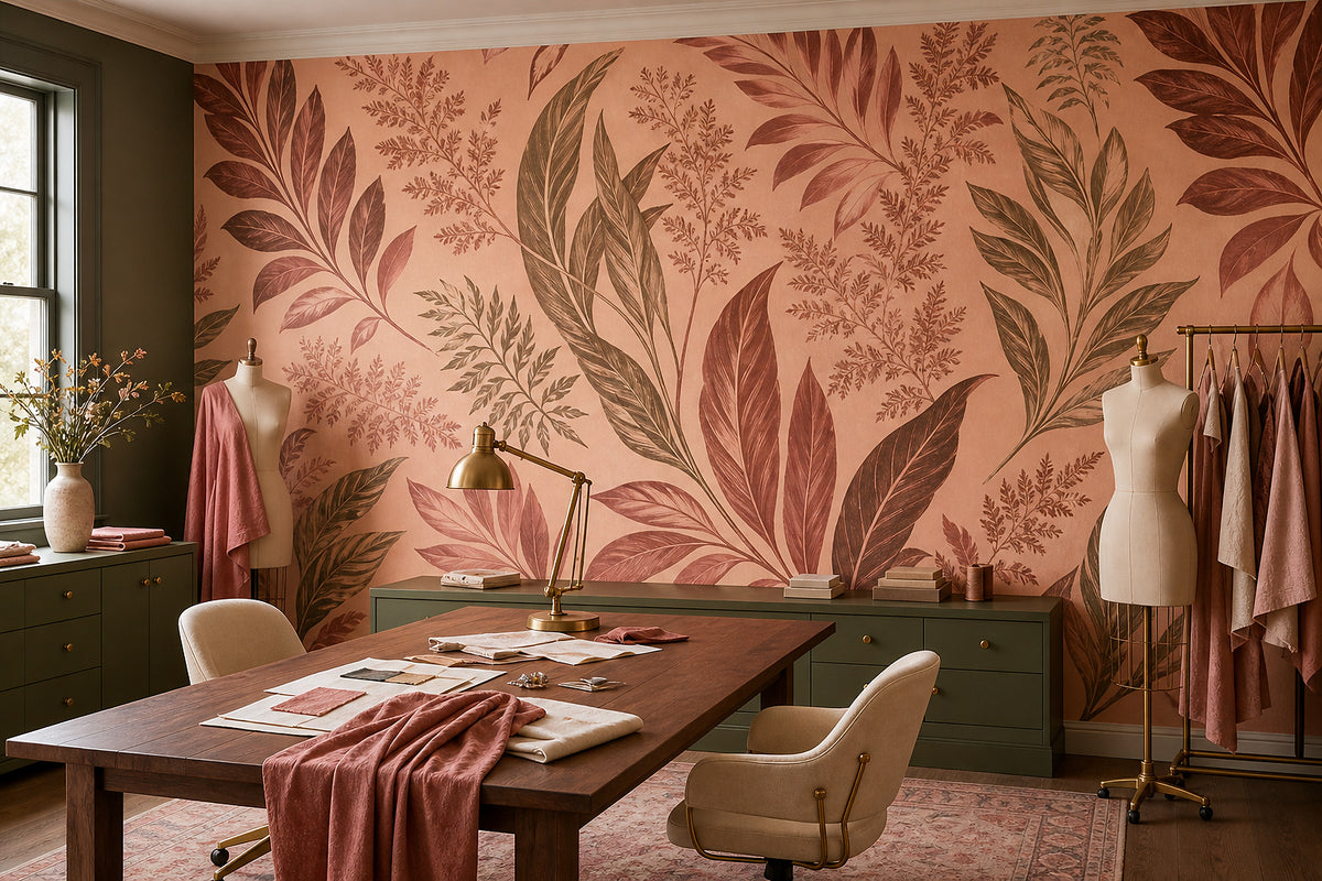 Peach Leaf Wallpaper Mural product view