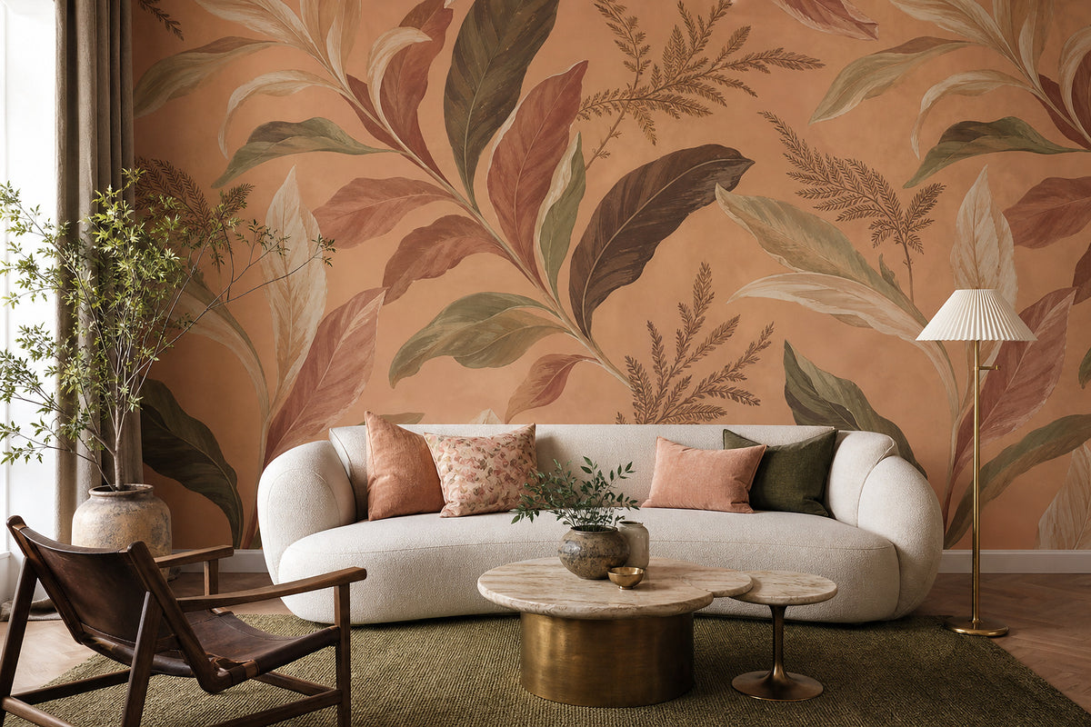 Peach Leaf Wallpaper Mural product view