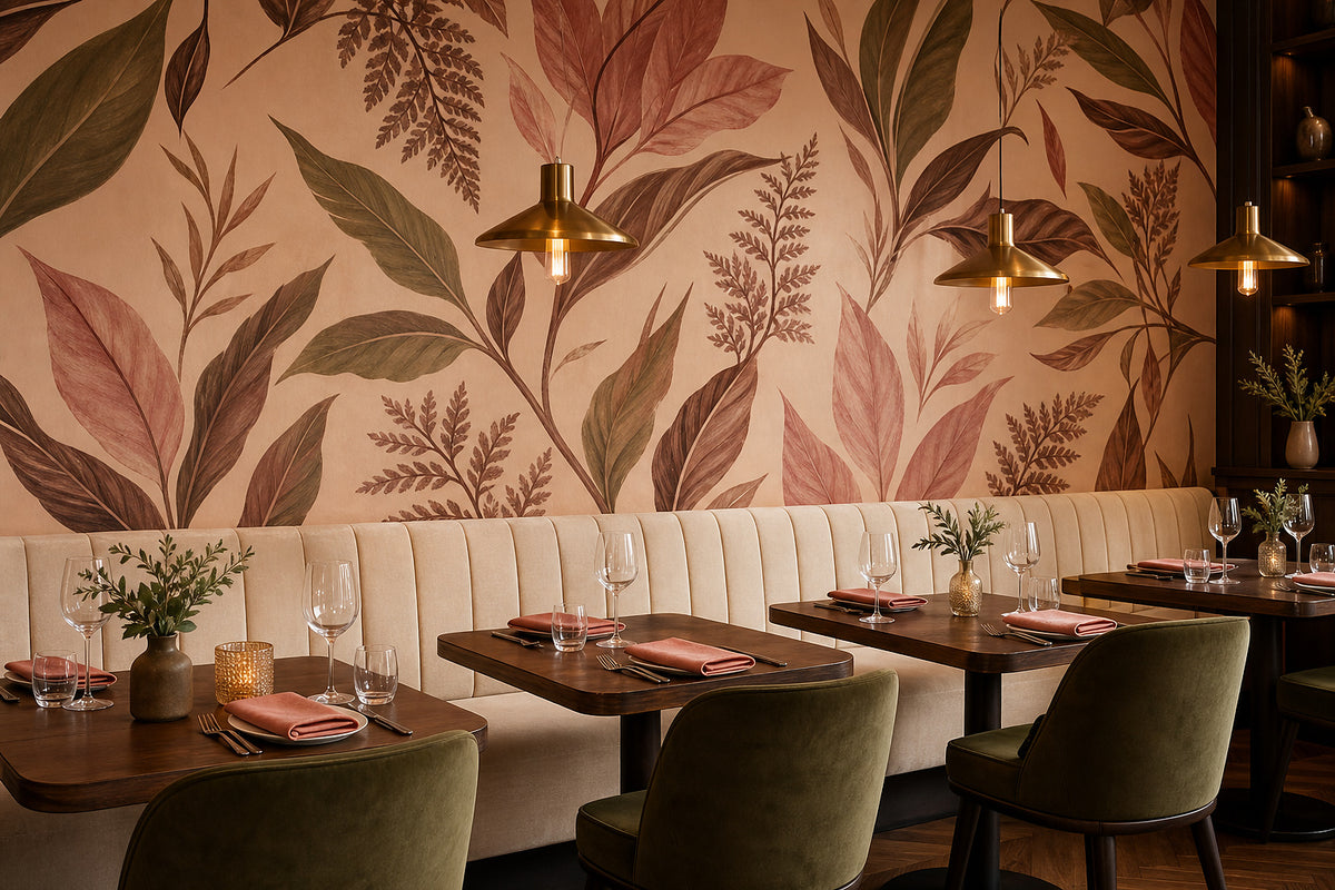 Peach Leaf Wallpaper Mural product view