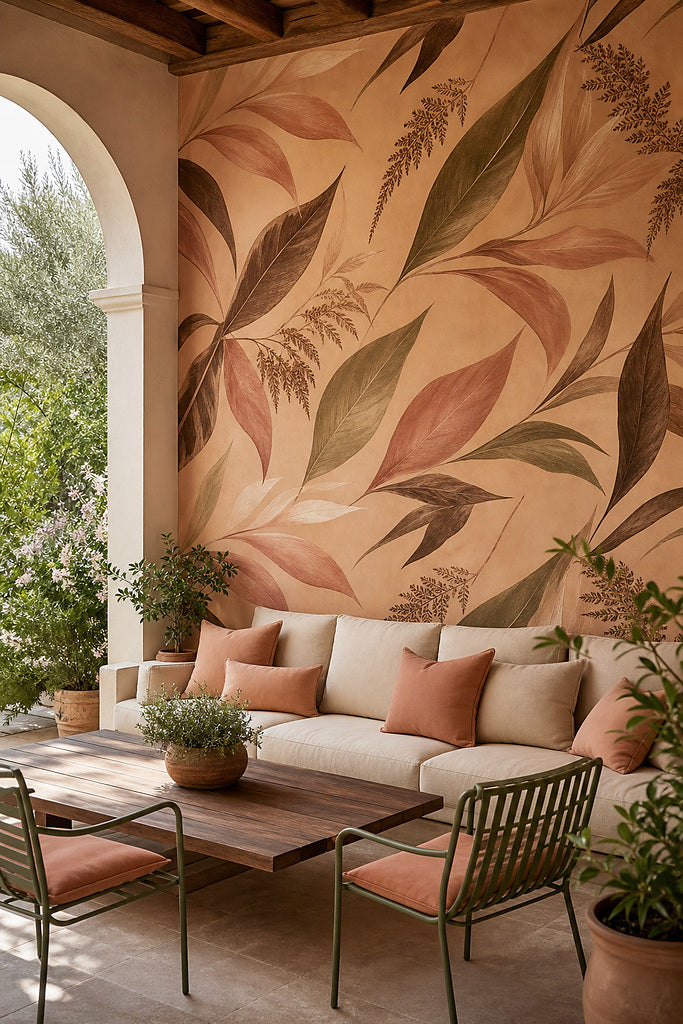 Peach Leaf Wallpaper Mural product view