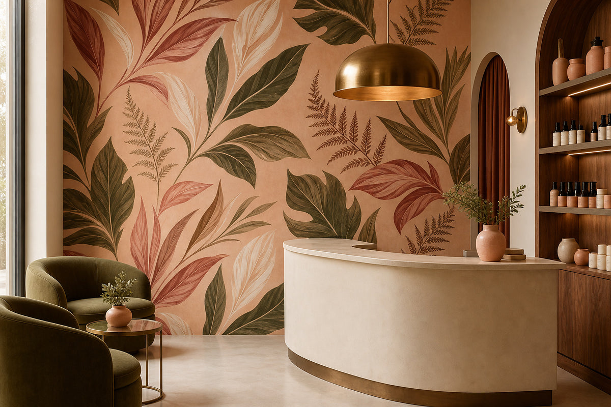 Peach Leaf Wallpaper Mural product view