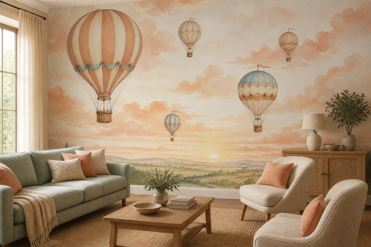 Peach Balloon Wallpaper Mural product view