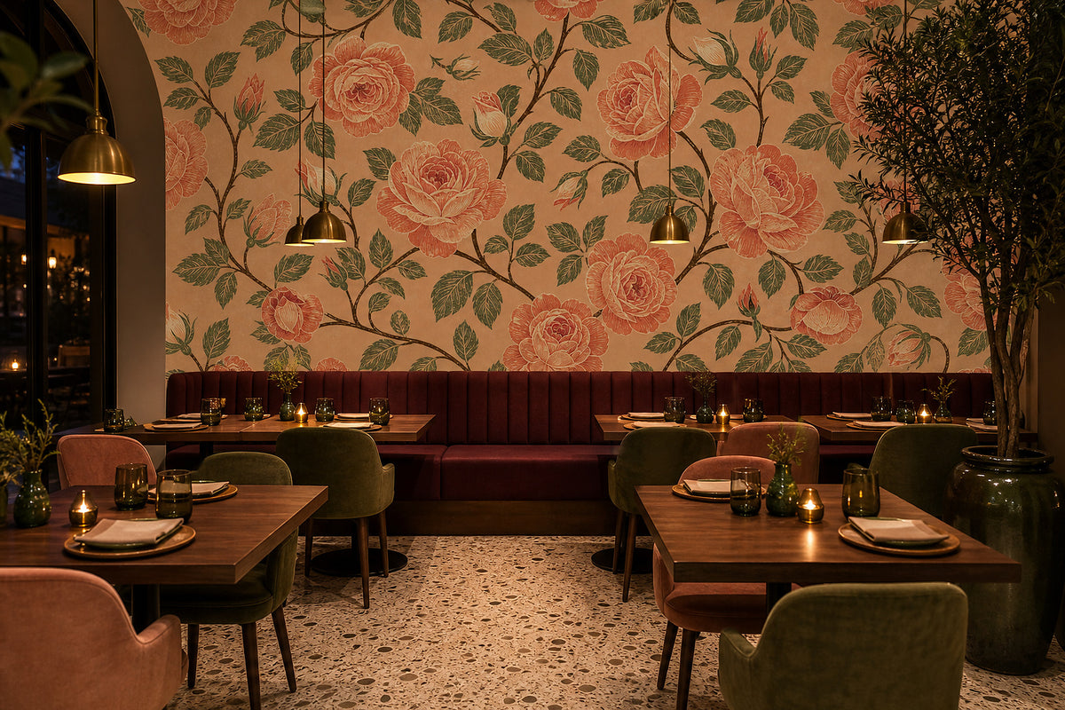 Peach Rose Wallpaper Mural product view