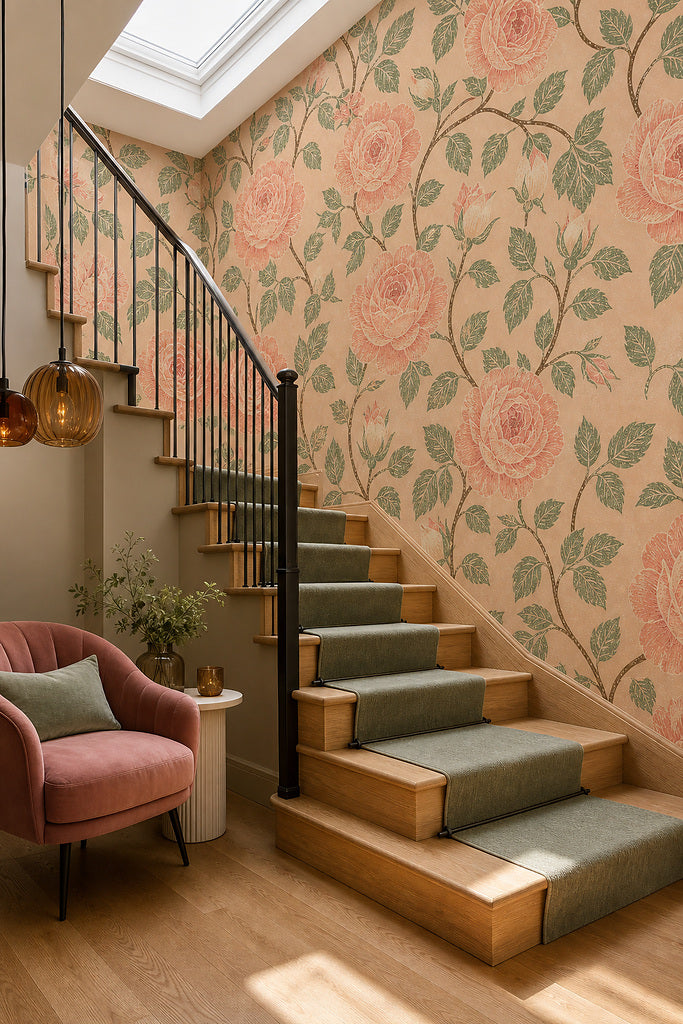 Peach Rose Wallpaper Mural product view