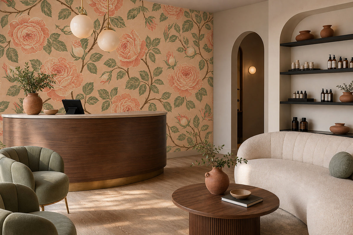Peach Rose Wallpaper Mural product view
