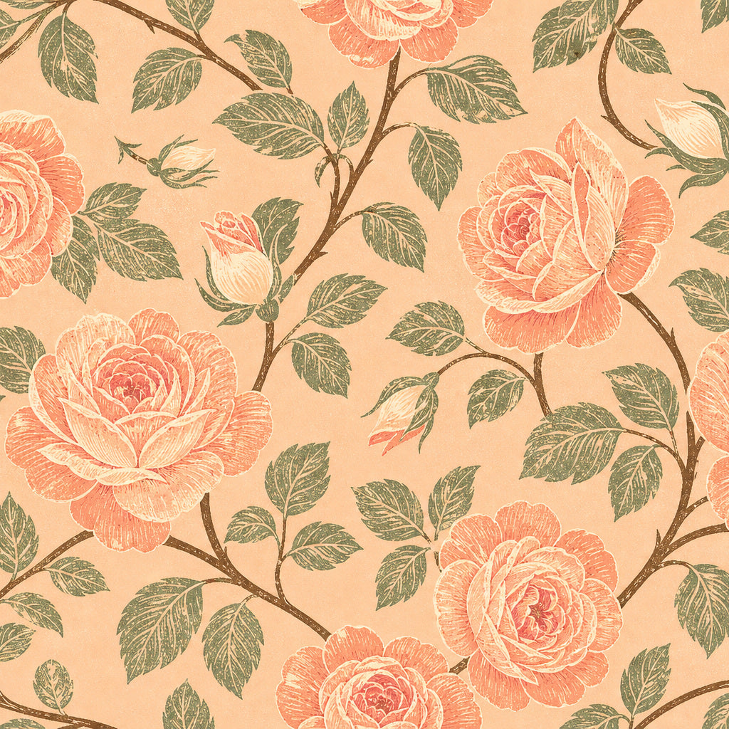 Peach Rose Wallpaper Mural product view