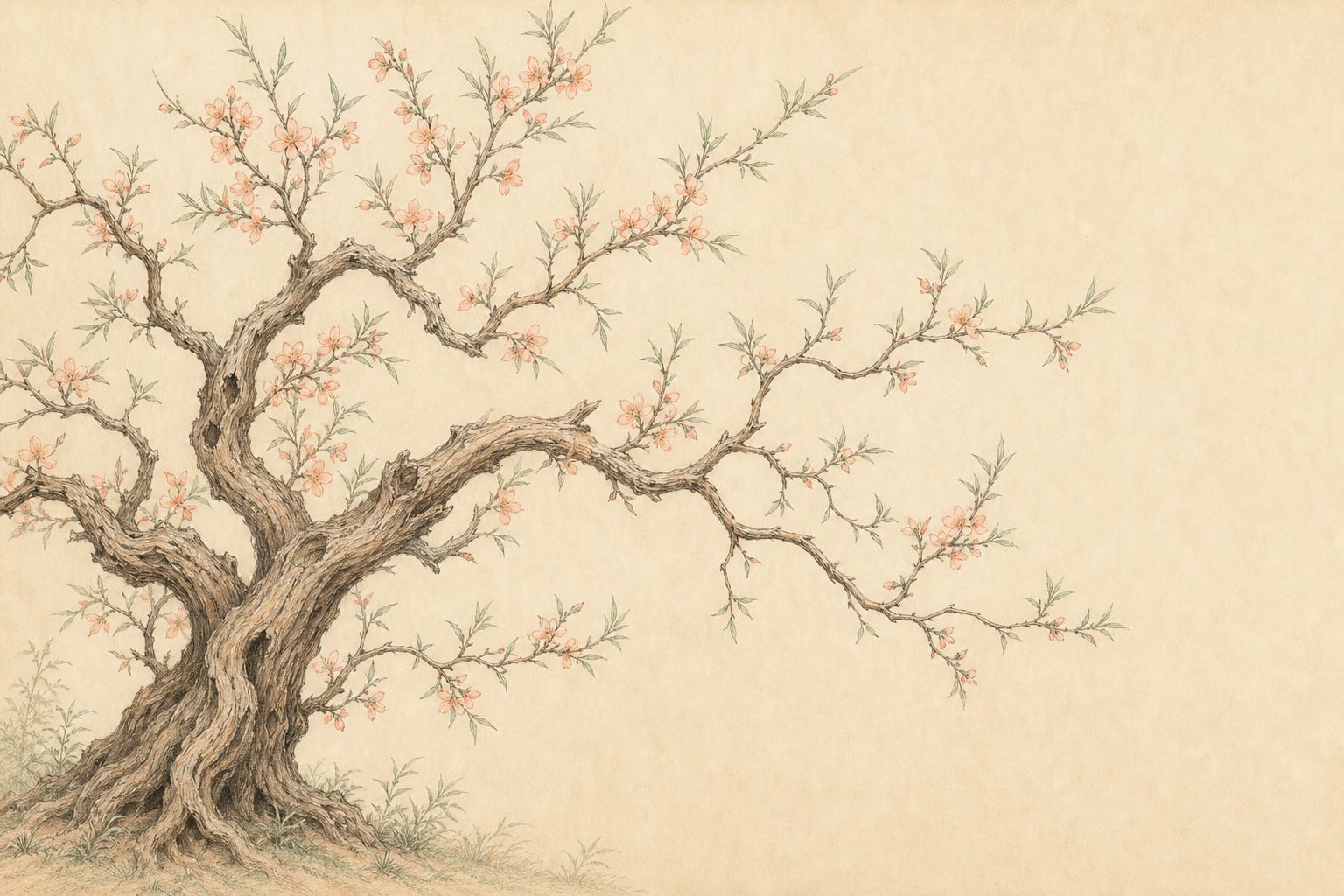 Peach Tree Wallpaper Mural