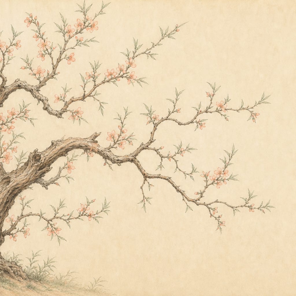 Peach Tree Wallpaper Mural product view