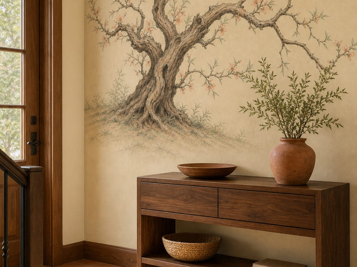 Peach Tree Wallpaper Mural product view
