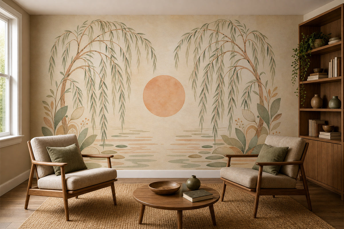 Peach Willow Mid Wallpaper Mural product view