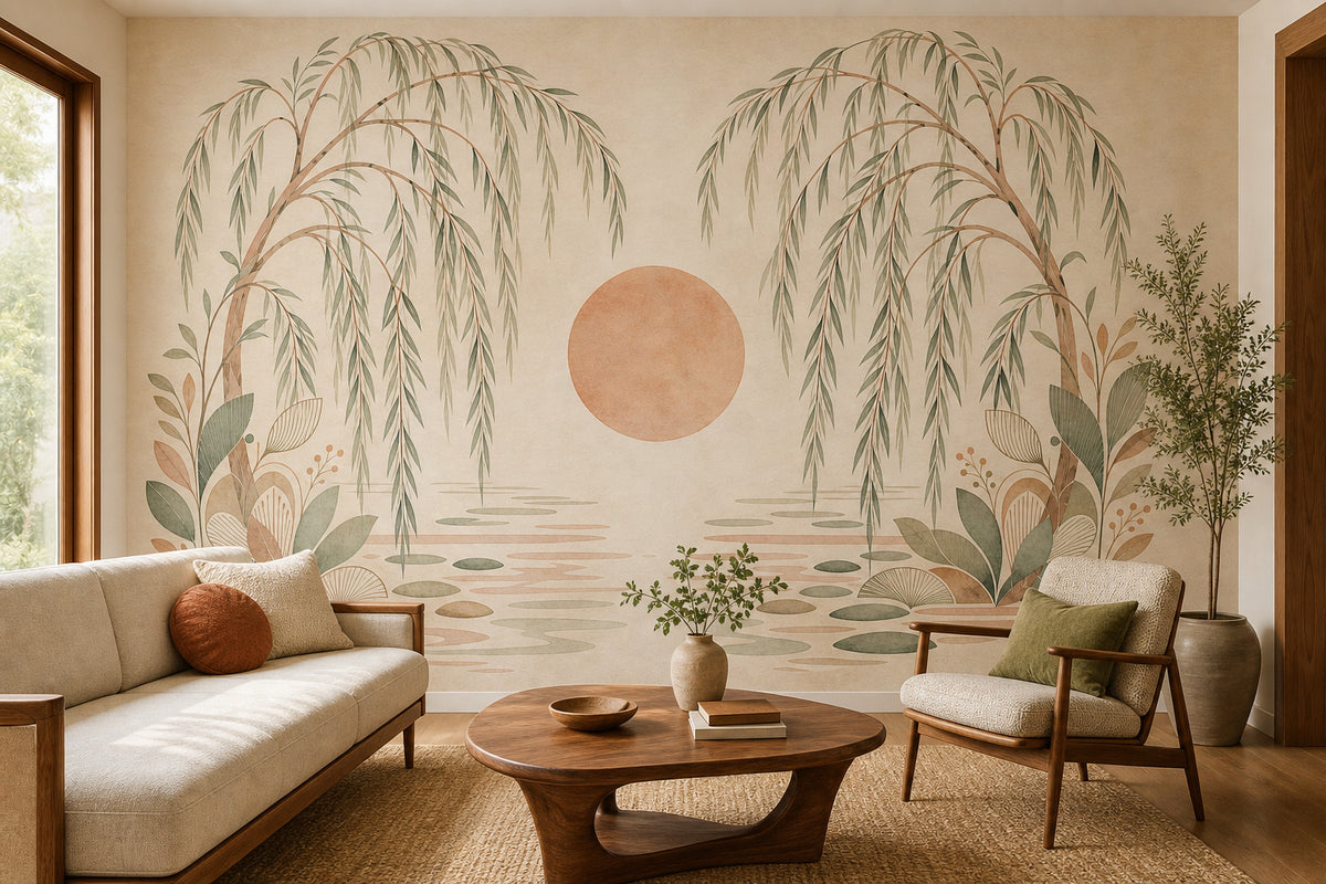 Peach Willow Mid Wallpaper Mural product view