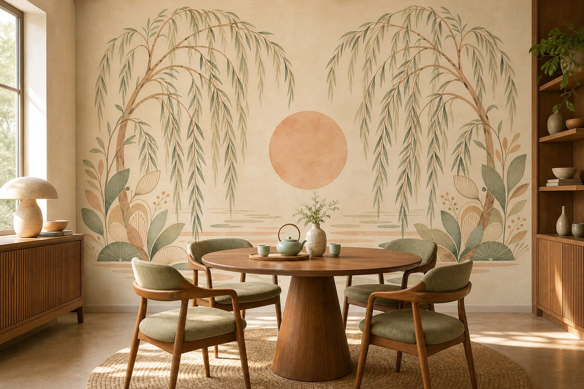 Peach Willow Mid Wallpaper Mural product view