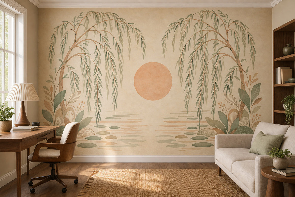 Peach Willow Mid Wallpaper Mural product view