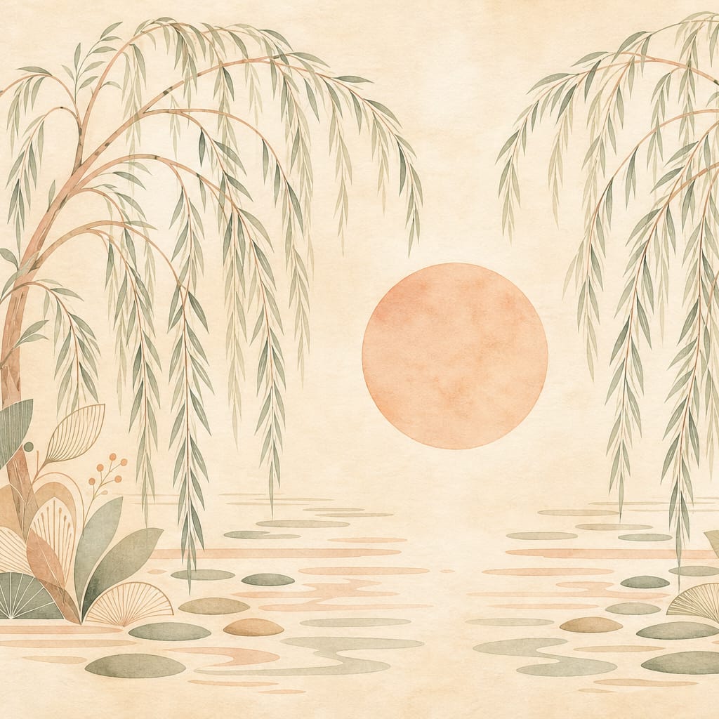 Peach Willow Mid Wallpaper Mural product view