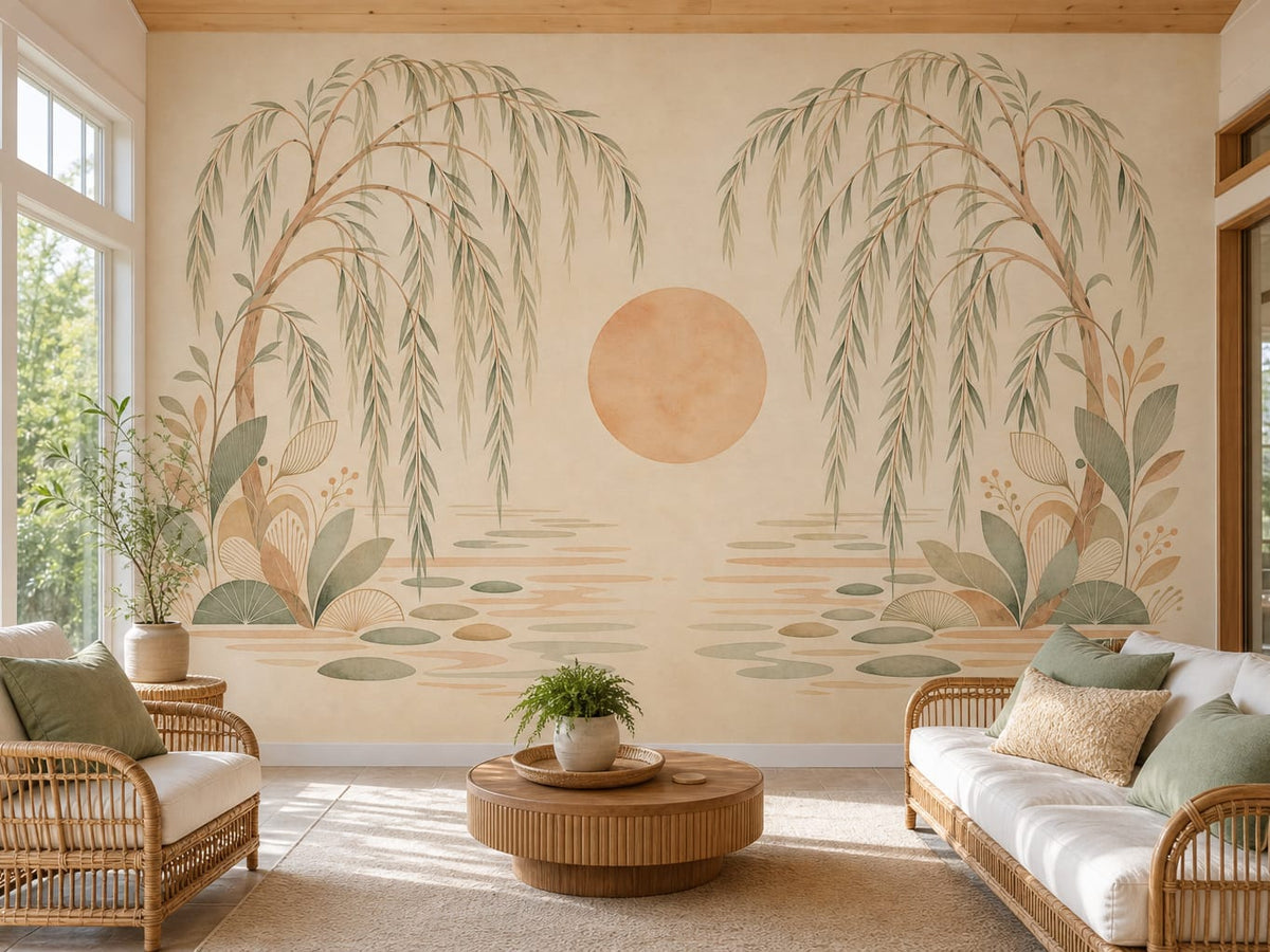 Peach Willow Mid Wallpaper Mural product view