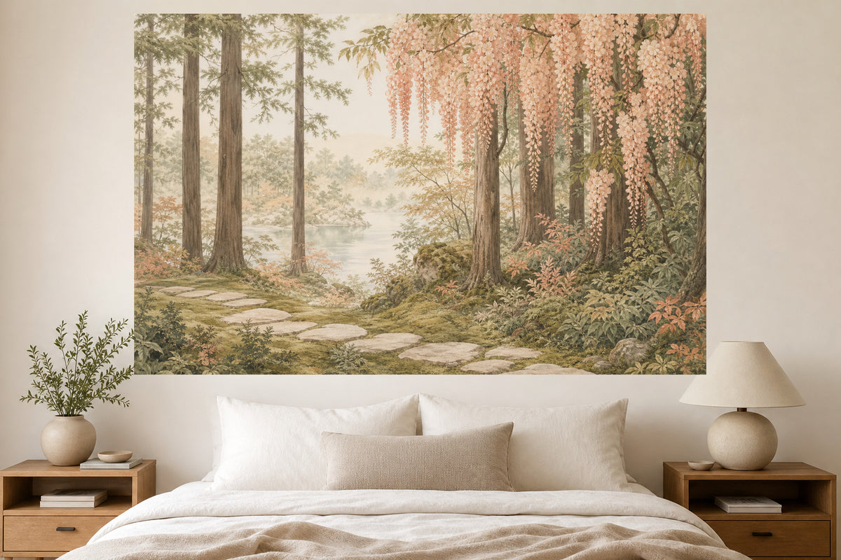 Peach Wisteria Wallpaper Mural product view