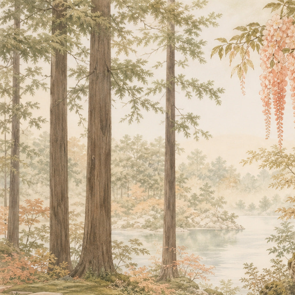 Peach Wisteria Wallpaper Mural product view