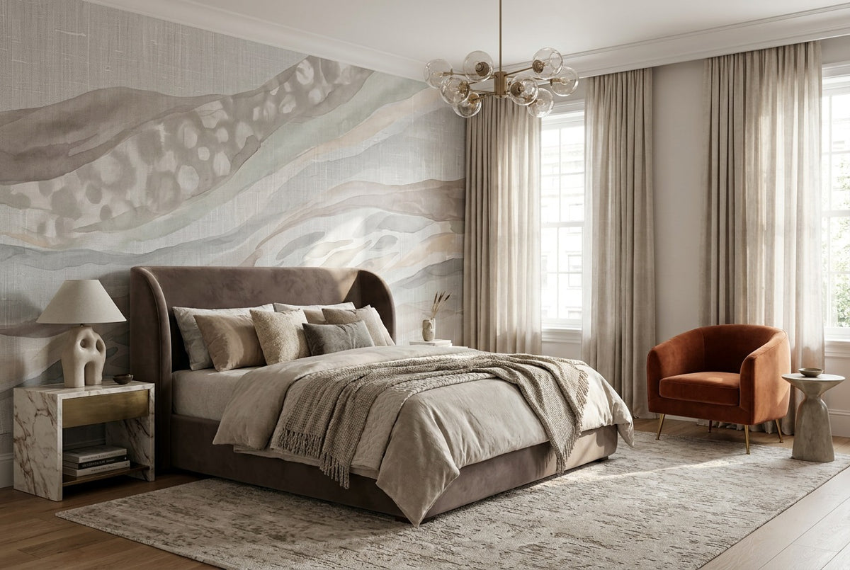 peel and stick custom gray stripes bedroom wallpaper mural removable non woven vinyl