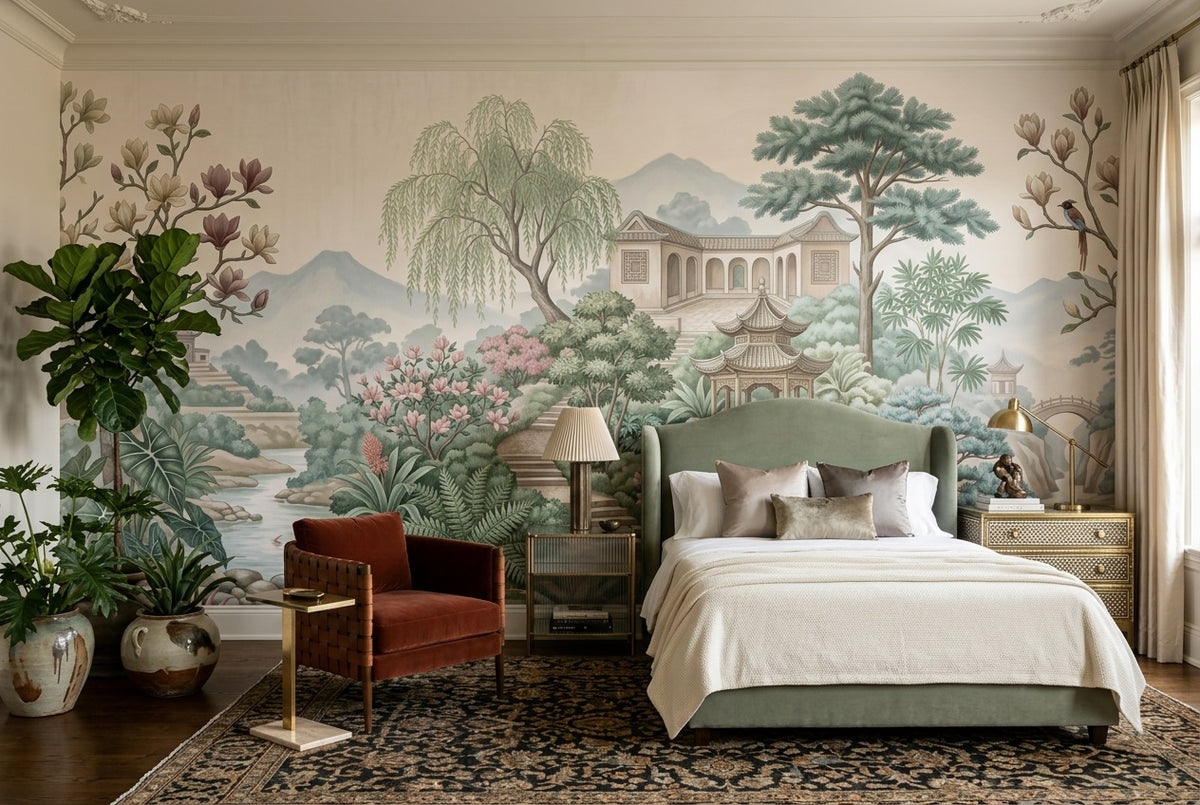 peel and stick custom pastel garden bedroom wallpaper mural removable non woven vinyl