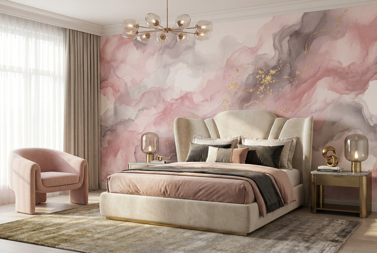pink cloud marble wallpaper mural custom stick on bedroom removable non woven vinyl