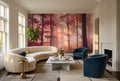 Blush Morning Mist Autumn Forest Wallpaper Mural