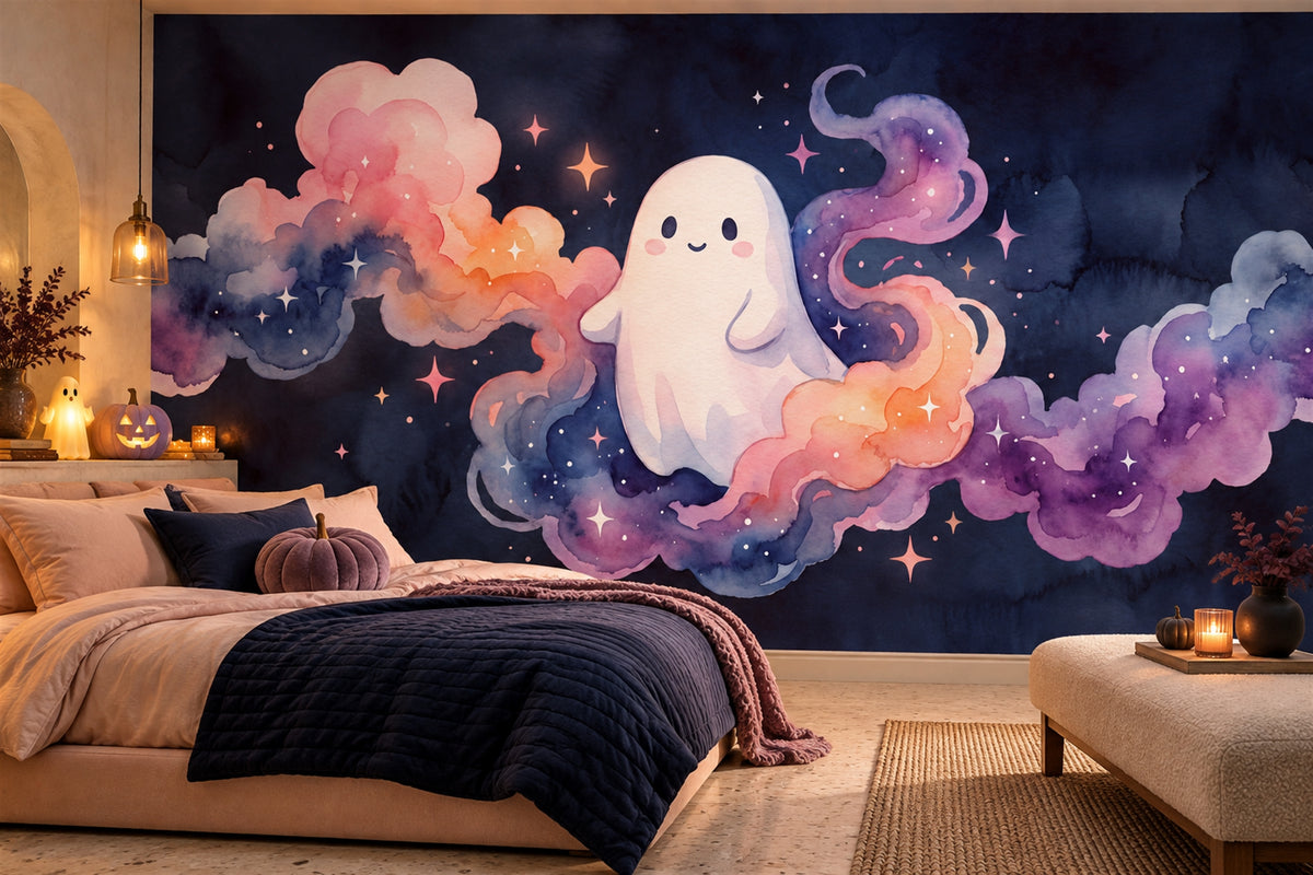pink ghost custom peel and stick wallpaper mural bedroom removable non woven vinyl