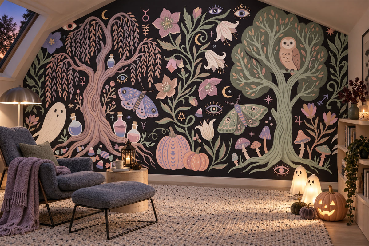 pink ghosts wallpaper mural study custom removable non woven vinyl self adhesive