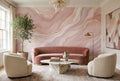 Pink Flowing Marble Effect Wallpaper Mural